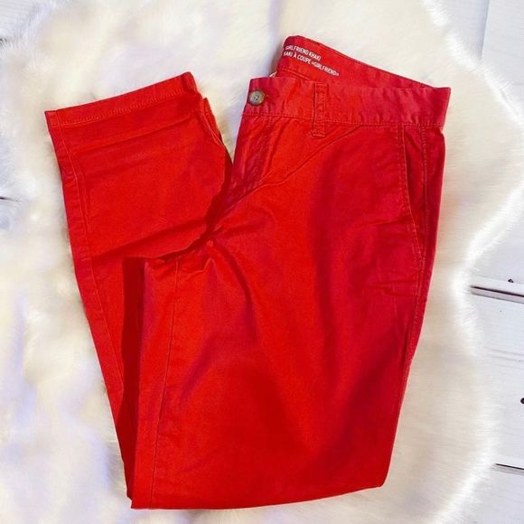 GAP girlfriend khaki pants in coral red - Picture 4 of 4